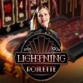 Lightning Roulette slot logo by Evolution at Queen Casino